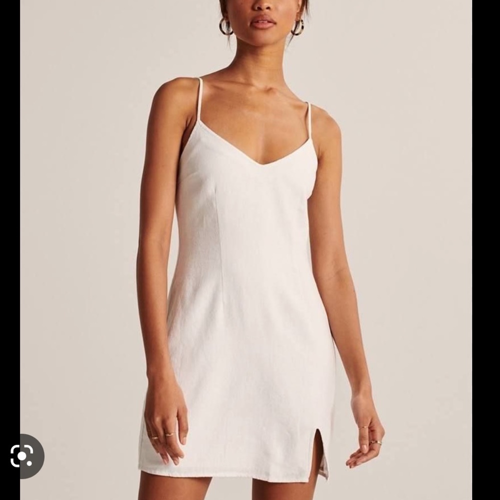 NWT Abercrombie & Fitch White Linen Slip Dress, Small